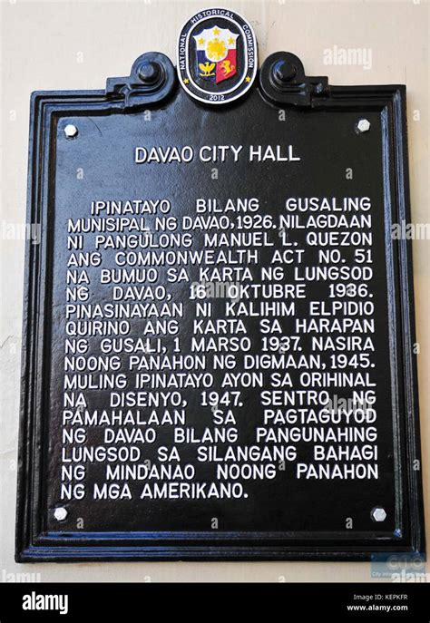 DAVAO CITY HALL: A HISTORICAL MARKER.
